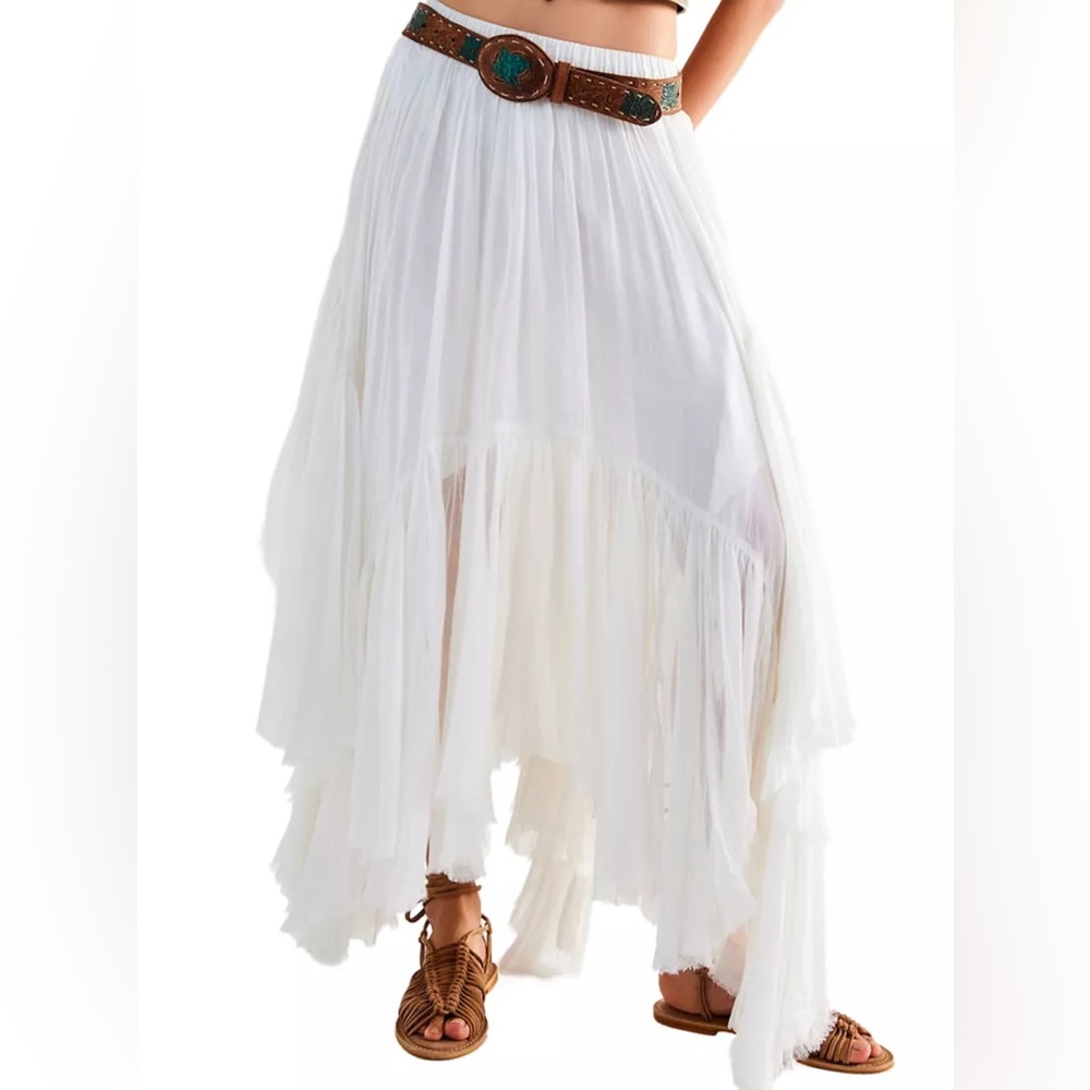 Free People White Clover Boho Skirt